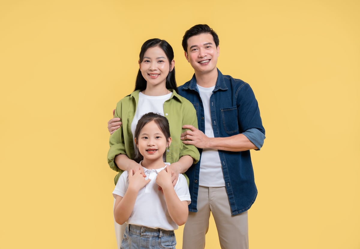 Happy family with daughter